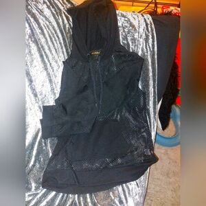 Black Mesh pop punk goth style hoodie